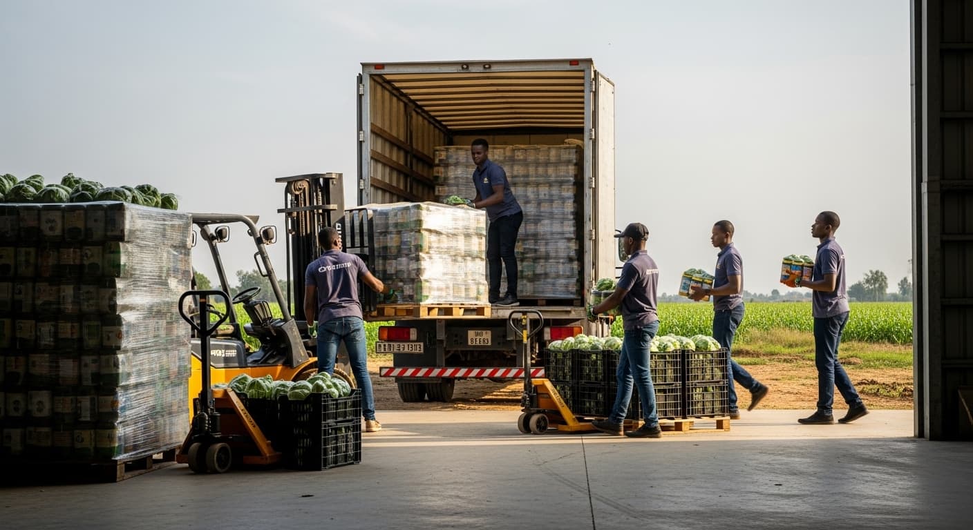 Loading produce for delivery
